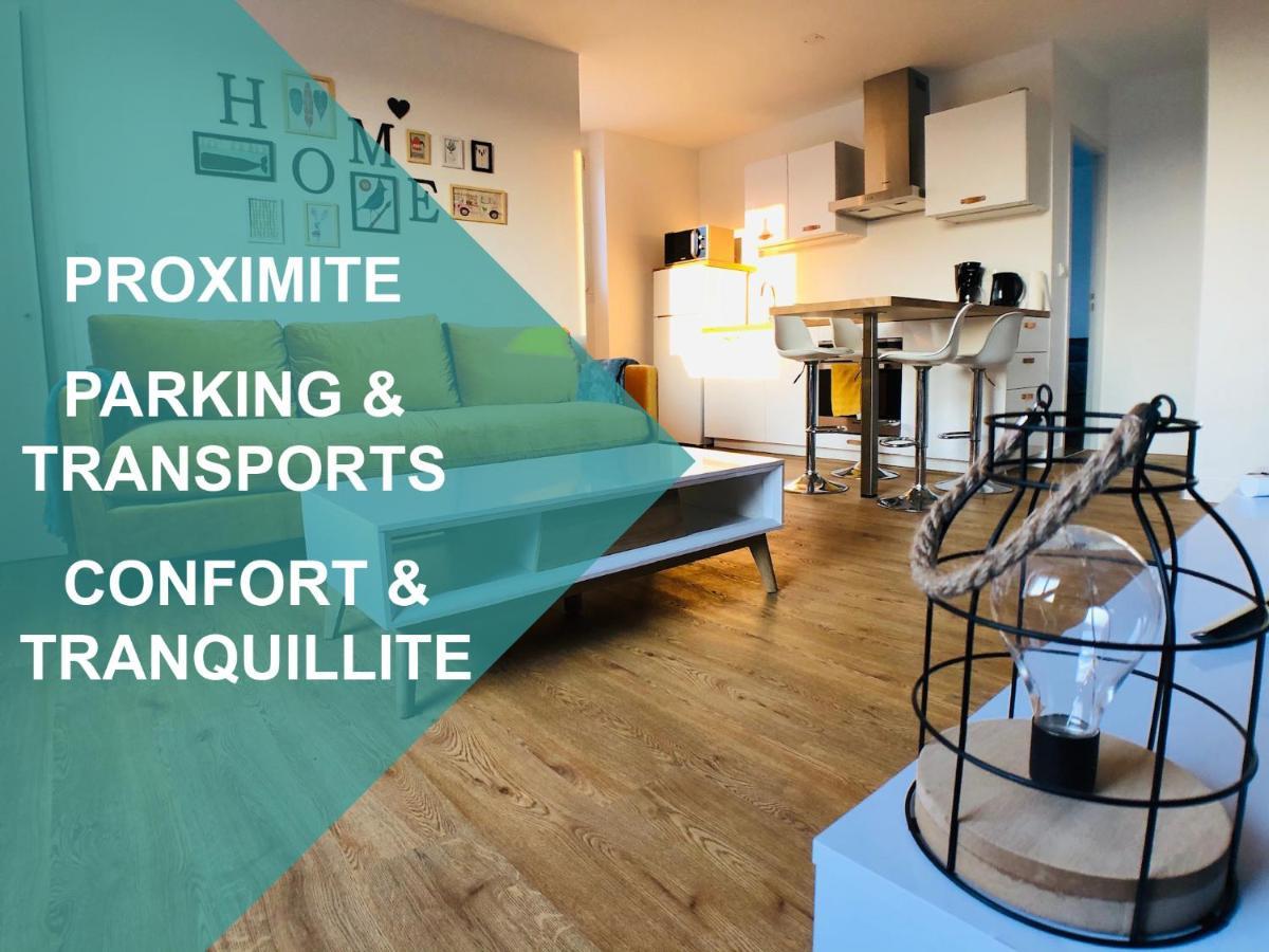 Charmant Appartement 1-4 Personnes, Proche Centre Avec Parking Nantes Dış mekan fotoğraf